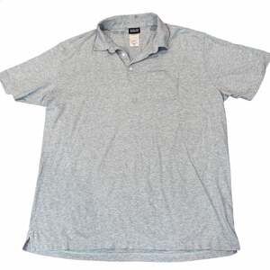 Patagonia Organic Cotton Short Sleeve Blue & Gray Striped Polo Pocket XXL 52776